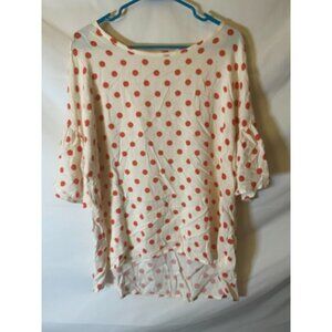 Red Lolly Womens‎ Plus Size 1x Red white Polka dot Top Shirt Blouse 18W